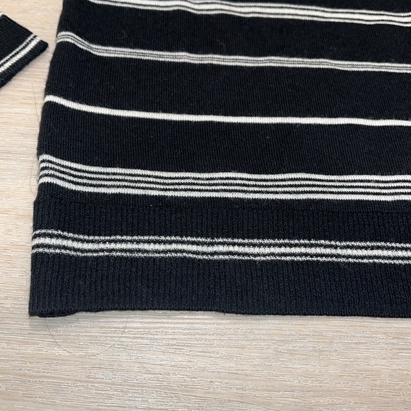 J. Crew | Margot Crewneck Merino Wool Sweater black white classic stripe - Picture 3 of 10